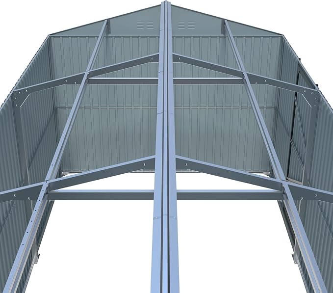 KUIKUI 20x13ft Heavy Duty Outdoor Garage Metal Shed, Sheds and Outdoor Storage - Image 5