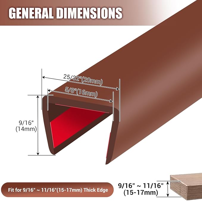 Rubber Edge Trim, Flexible Edge Banding, 5/8" U Channel Furniture Edge Protector - Image 2