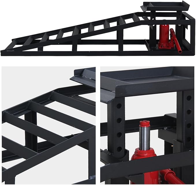 Hydraulic Car Ramps 11000lbs Low Profile Car Lift Service Ramps Truck Trailer - Image 5