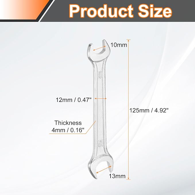 HARFINGTON 5pcs Double Open End Wrench 10mm x 13mm Metric 15 Degree Offset - Image 2