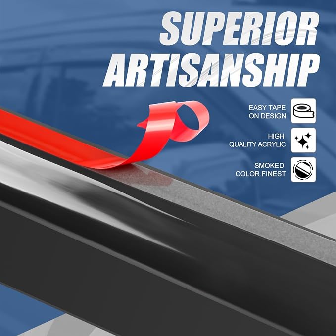 Auto Dynasty 2Pcs Carbon Fiber Pattern Window Visors Compatible - Image 2