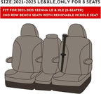 EKR Sienna Seat Covers for Toyota Sienna LE, XLE Plus 8-Passenger Seating 2021 - Image 2