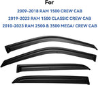 Window Visors Rain Guards for 2009-2018 Ram 1500 Crew/Mega Cab/Full-Size Cab - Image 3
