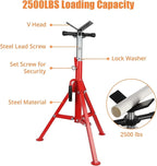 V-Head Pipe Jack Stand, Heavy-Duty Folding Pipe Stand - Image 3