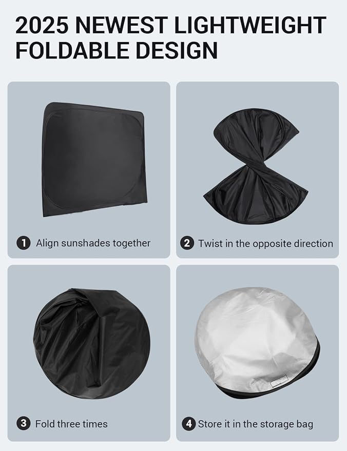 Proadsy for Volkswagen VW ID.4 2021-2025 Windshield Sun Shade 4-Layer Foldable - Image 7