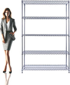 48"x18"x72" Chrome 5-Tier PREMIUM Wire Shelving NSF 4000 LBS MAX CAPACITY Heavy by UtilityBasics