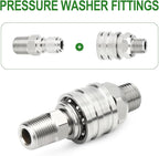 TAISHER 4PCS 304 Stainless Steel Pressure Washer Adapter Kit, Quick Connect - Image 5