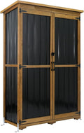 Outdoor Storage Cabinet Wood & Metal by Gowoodhut