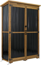Outdoor Storage Cabinet Wood & Metal by Gowoodhut