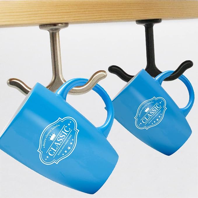 10 Pcs Zinc Alloy Ceiling Double Hook Cabinet Wardrobe Coat Towel Hat Hook - Image 4