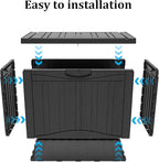 45 Gallon Lockable Resin Deck Box, Waterproof & UV-Resistant Outdoor Storage Box - Image 7