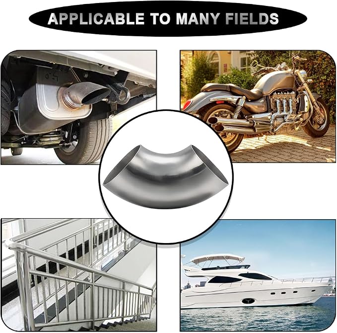 Cotonake OD 5 Inch 90 Degree SS304 Stainless Steel Bend Tube Exhaust Elbow Pipe - Image 6