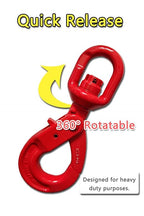 Swivel Self-Locking Hook 6944 lbs Grade 80 Swivel Self Locking Hook Heavy Duty - Image 4