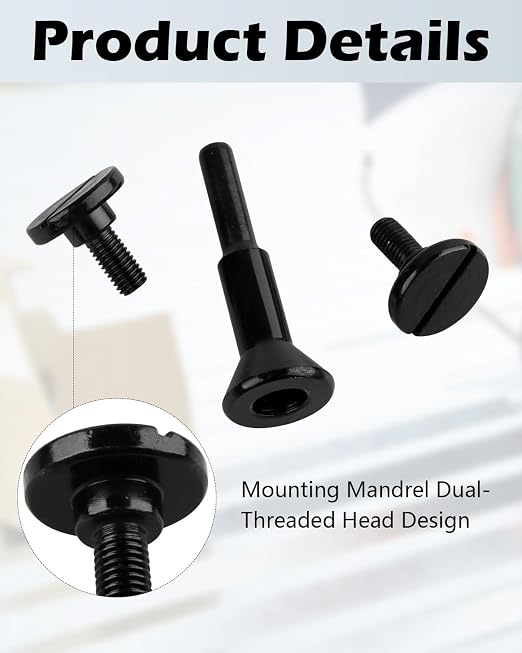 Die Grinder Accessories 3/8" & 1/4" Arbor Hole, 8 Pack Mounting Mandrel - Image 3