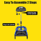 Rolling Shop Stool with Wheels, Garage Work Mechanic Stool with Backrest - Image 6