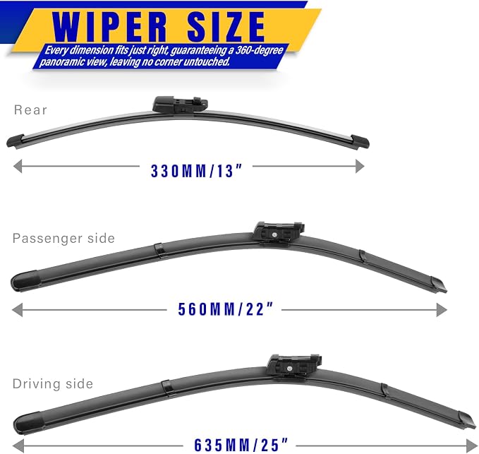 3 wipers Replacement for 2018-2021 2022 Volkswagen Vw Tiguan, Windshield Wiper - Image 2