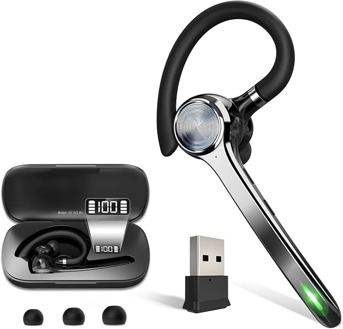 Bluetooth Headset, Wireless Bluetooth Earpiece by HEIBAS