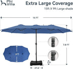PHI VILLA 15ft Large Patio Umbrellas - Image 5