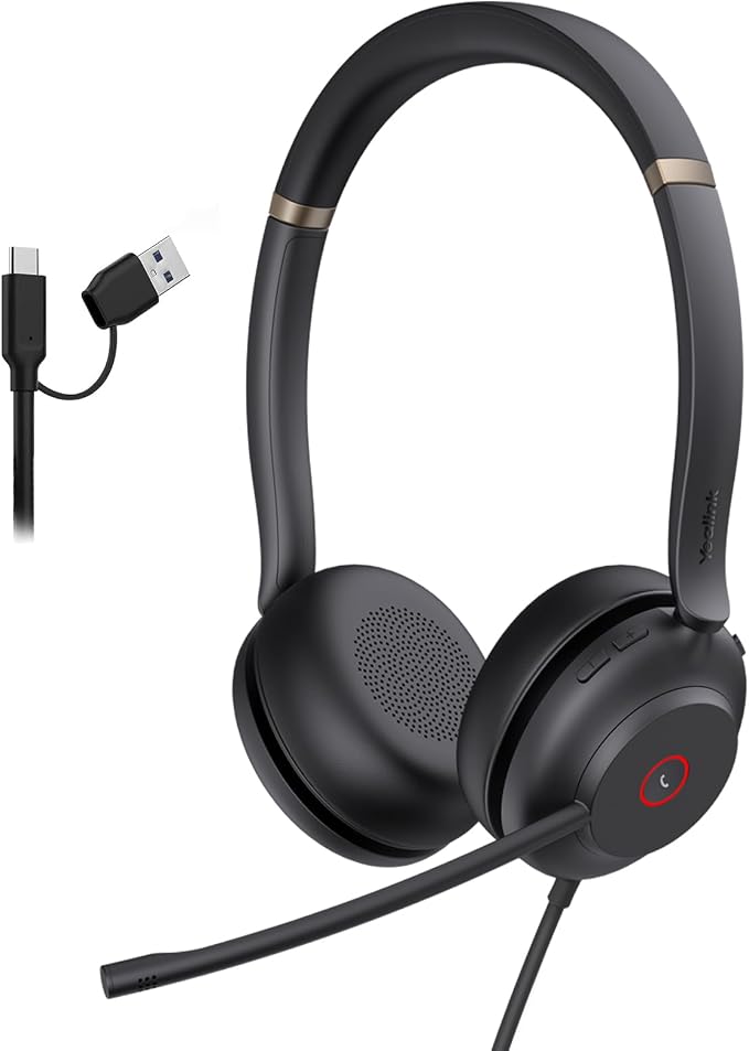 Yealink UH37 USB Headset with Mic, Wired Headset with Noise Cancelling by RedefineYourWorkplace