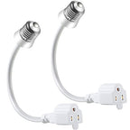 Feekoon 2 Pack 3 Outlet Light Socket Adapter, Convert E26/E27 Bulb Socket to 3 by FEEKOON