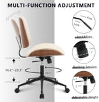 Home Office Chair No Arms with Wheels, Adjustable Height Small Desk Chair - Image 5