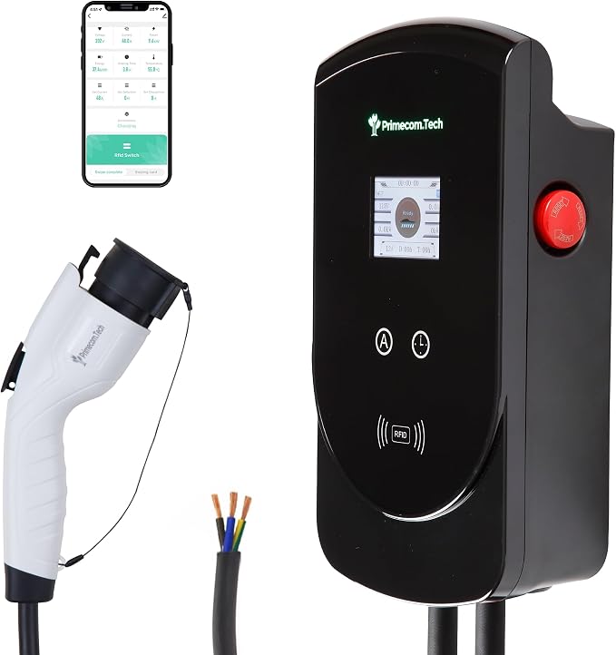 PRIMECOM 80 Amp 22KW 220Volt Level-2 18ft to 50ft Cord Lengths 20X Fast Smart by PRIMECOMTECH