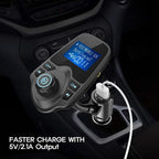 Nulaxy Bluetooth Car FM Transmitter Audio Adapter Receiver Wireless Handsfree - Image 6