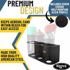 Koova 3 Aerosol Spray Can Holder | Easy Install Wall Mount | Heavy-Duty Powder - Image 2