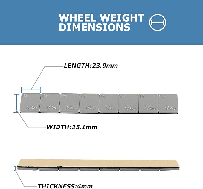0.5 Oz Stick on Wheel Weights（144pcs, 1/2 Oz Gray Adhesive Backed Wheel Weights - Image 4