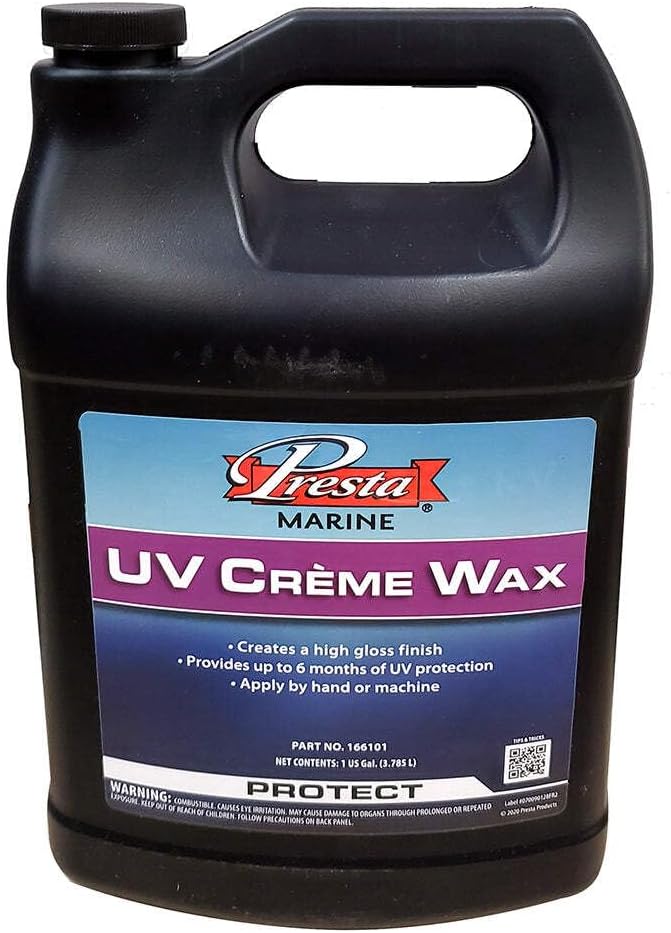 Presta 166101 UV Crème Wax for Fiberglass, Gel Coat and Painted Surfaces - 1 gal by Presta