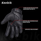 Goatskin Leather Motorcycle Motorbike Powersports Racing Gloves Reflective - Image 3