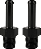 1/8 NPT Male to 1/4" Hose Barb Fitting Adapter Nipple Straight Aluminum Black - Image 3