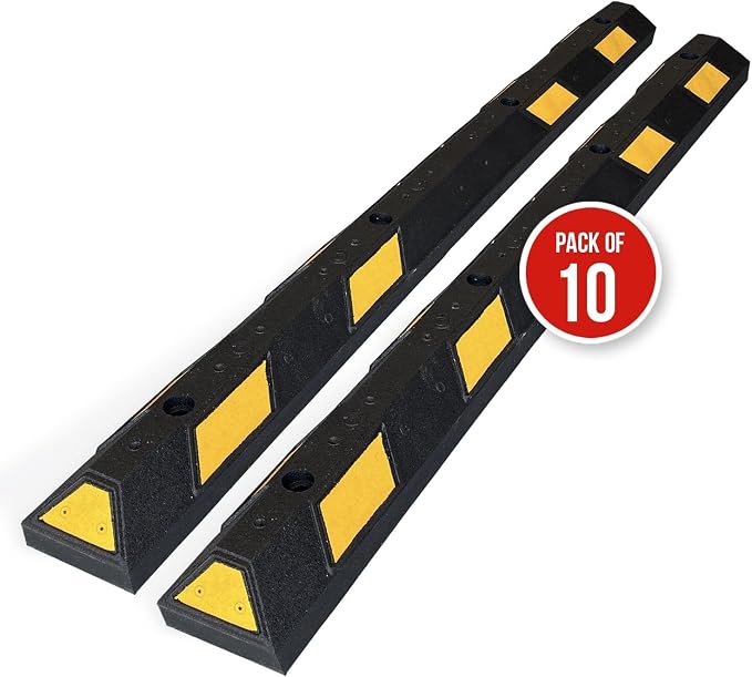 SmartSign Rubber Parking Curb, Heavy Duty Parking Stops - Image 8