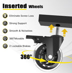 Rolling Shop Stool with Wheels, Garage Work Mechanic Stool with Backrest - Image 4