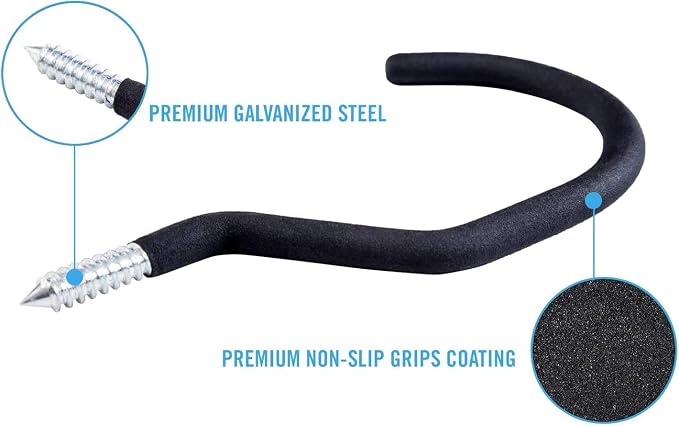 Heavy Duty Bike Hook, 4 Pack Regular Size Bicycle Hangers, Ceiling or Vertical - Image 3