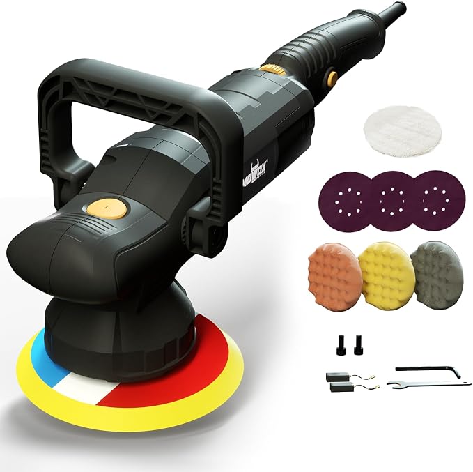 6" Dual Action Buffer Polisher, 1200w polisher, 6 Variable Speed Car Buffer by MOWOXPOWER
