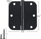 30 Pack Rounded Matte Black Door Hinges 3.5 Inch 5/8" Radius Interior 3 1/2" - Image 5