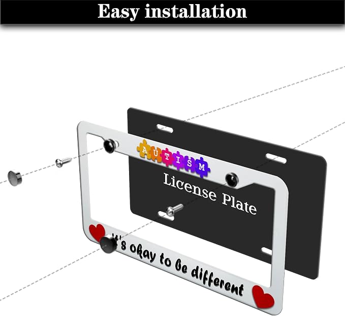 Automotive Exterior Accessories Multicolor License Plate Frames Autism It’s - Image 7