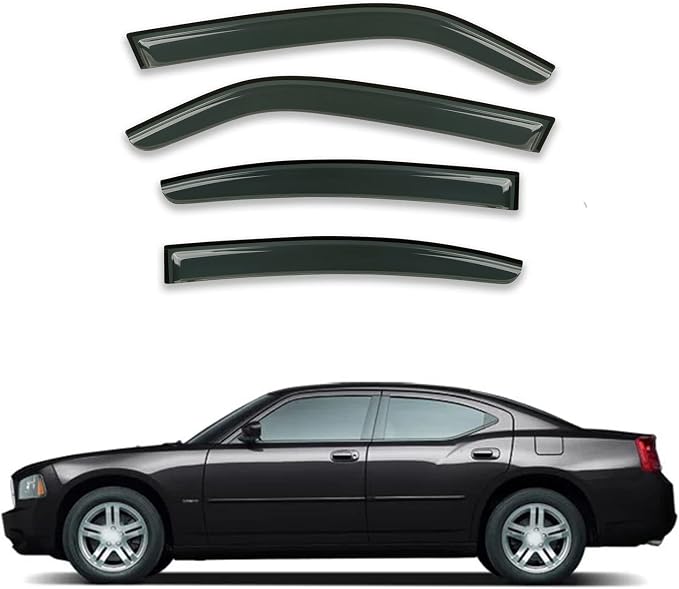 Smoke Side Window Visors Compatible by GLDIFA