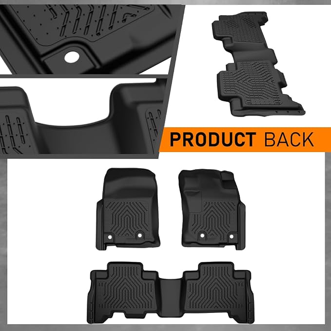 G-PLUS Floor Mats Fit for Toyota Tacoma 2016-2023 Double Cab TPE All Weather - Image 9