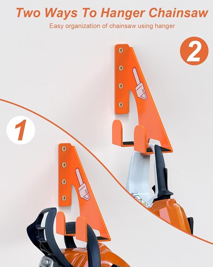 Chainsaw Holder - 180LB Heavy-Duty Alloy Steel Wall Mount Set - Image 2