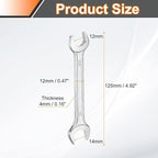 HARFINGTON Double Open End Wrench 12mm x 14mm Metric 15 Degree Offset Angle - Image 2