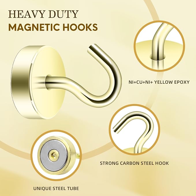 Neosmuk Magnetic Hooks, Cruise Ship Essentials, 40lb+ Heavy Duty Magnetic Hooks - Image 6