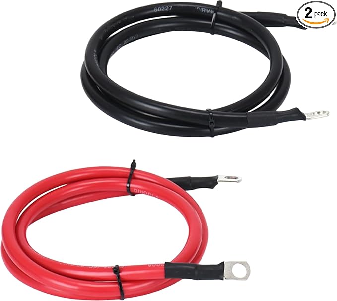 4 AWG Battery Cable 4FT 4 Gauge Pure Copper Battery Inverter Cables by AABIGAIL