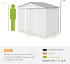 Outsunny 7' x 4' Outdoor Storage Shed, Garden Tool Metal Shed - Image 7