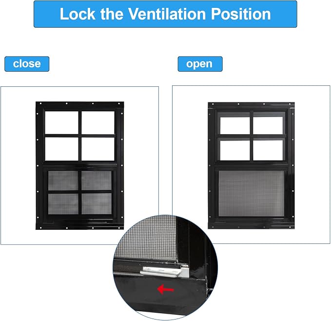 NeatiEase Upgraded Shed Windows 2 Pack, Chicken Coop - Image 4