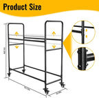 Tire Rack, Adjustable Height Metal Rolling Storage Rack 60" x 59" x 21" - Image 2