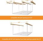4ftx8ft Overhead Garage Storage Rack, Heavy-Duty Metal Garage Ceiling Storage - Image 7