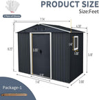 4x8 FT Outdoor Storage Shed, Metal Garden Shed - Image 4