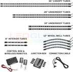 LEDGlow 12pc Million Color LED 4-Seater Golf Cart Underglow Neon Kit - Image 2